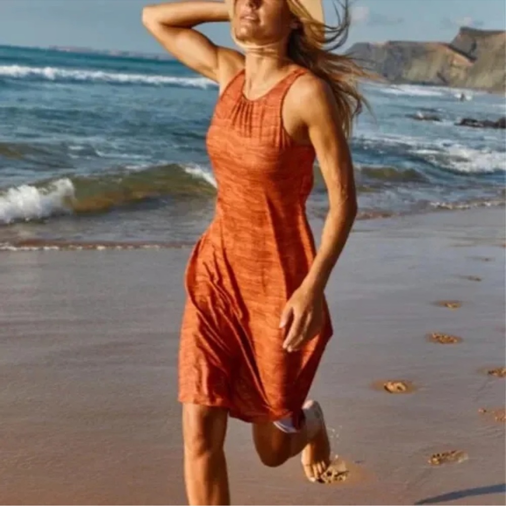 Worn ONCE; Summer ☀️ Prana Women's Orange Midi/Mini Sporty Dress